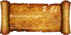 Rovenszky Csaba névjegykártya
