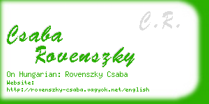 csaba rovenszky business card